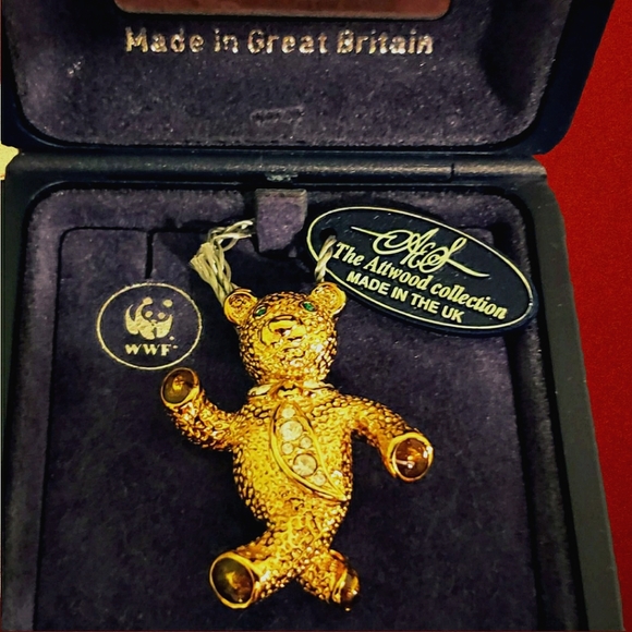 The Attwood Collection-Vintage A&S Signed Gold Plated & Crystal Teddy Bear B… - Picture 5 of 5